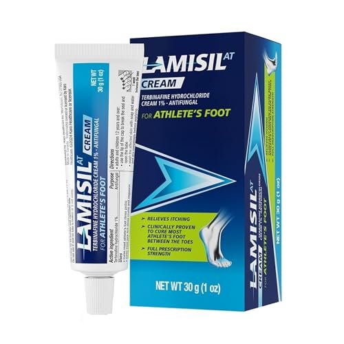 Lamisil Athlete's Foot Creme, 1-Wochen-Behandlung, verschreibungspflichtige Stärke Terbinafinhydrochlorid, schnelle Symptomlinderung, heilt die meisten Fußpilzerkrankungen, 30 g (1 oz) - 1 Packung