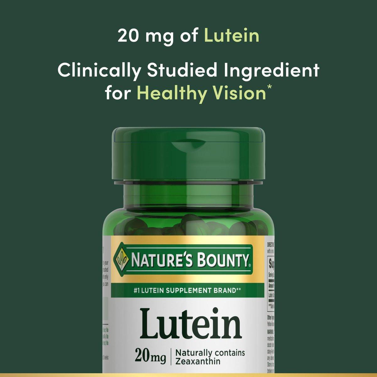 Nature's Bounty Lutein 20 mg Kapseln, 40 Stück – Nahrungsergänzungsmittel für die Augengesundheit