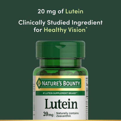 Nature's Bounty Lutein 20 mg Kapseln, 40 Stück – Nahrungsergänzungsmittel für die Augengesundheit