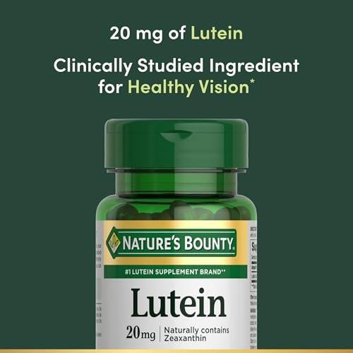 Nature's Bounty Lutein 20 mg Kapseln, 40 Stück – Nahrungsergänzungsmittel für die Augengesundheit