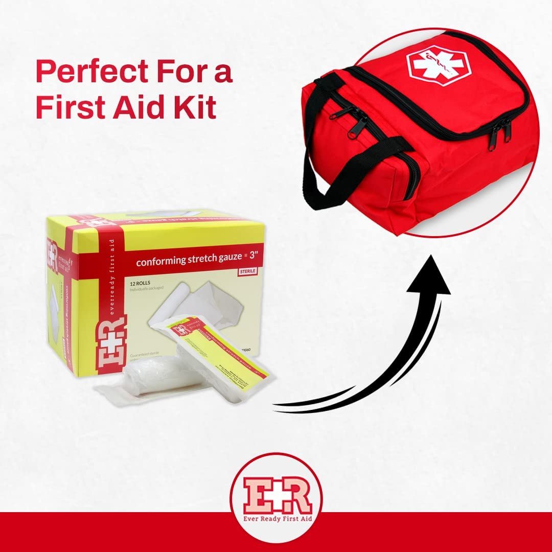 Ever Ready First Aid Sterile Konform-Mullbinde - 12er-Pack, 7,5 cm Breite