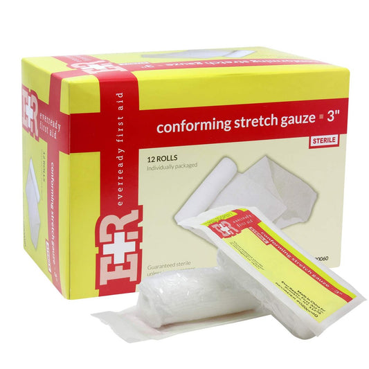 Ever Ready First Aid Sterile Konform-Mullbinde - 12er-Pack, 7,5 cm Breite