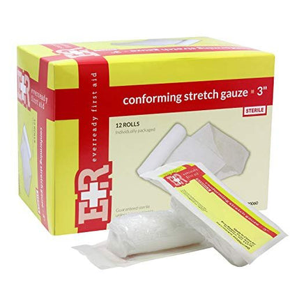 Ever Ready First Aid Sterile Konform-Mullbinde - 12er-Pack, 7,5 cm Breite