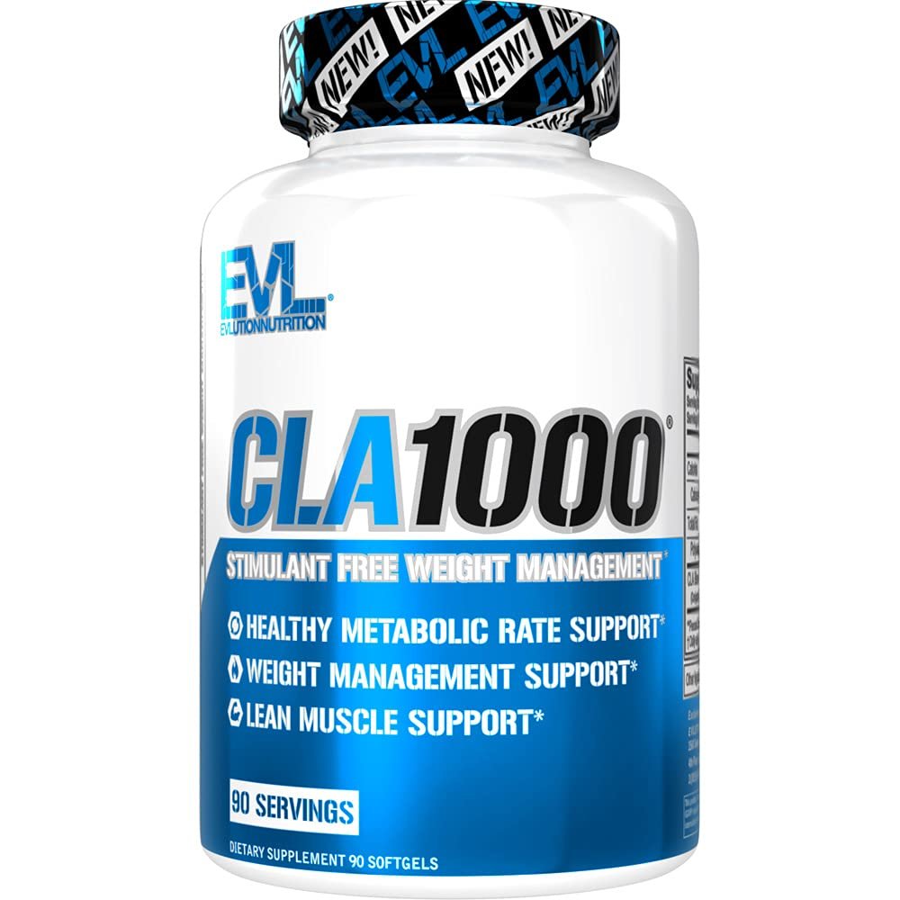 Evlution CLA 1000mg – 90 Kapseln – Stimulanzienfreier Safflower-basierter Fettverbrenner & Muskelaufbau für Männer und Frauen