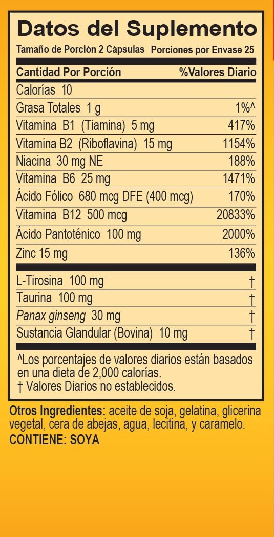 Super Macho Nahrungsergänzungsmittel mit hochpotentem Zink & 7 B-Vitaminen, ohne Konservierungsstoffe, Zucker oder Koffein, hergestellt in den USA, 50 Weichkapseln (1 Packung)