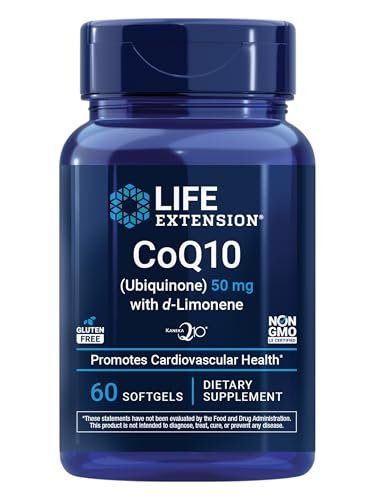 Life Extension Super-Absorbable CoQ10 (Ubichinon) mit d-Limonen – Herzgesundheit, Müdigkeit, oxidativer Stress – 50 mg, 60 Softgels