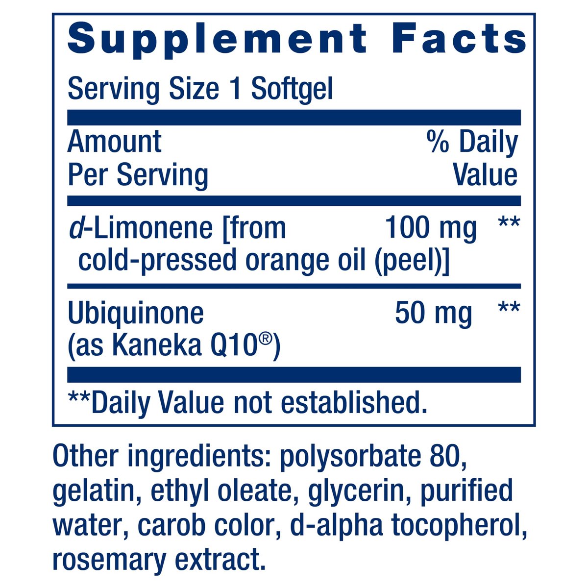 Life Extension Super-Absorbable CoQ10 (Ubichinon) mit d-Limonen – Herzgesundheit, Müdigkeit, oxidativer Stress – 50 mg, 60 Softgels