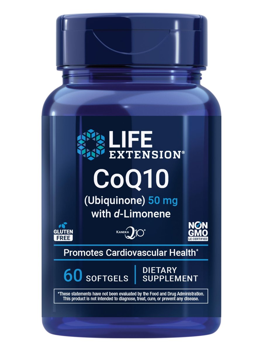 Life Extension Super-Absorbable CoQ10 (Ubichinon) mit d-Limonen – Herzgesundheit, Müdigkeit, oxidativer Stress – 50 mg, 60 Softgels