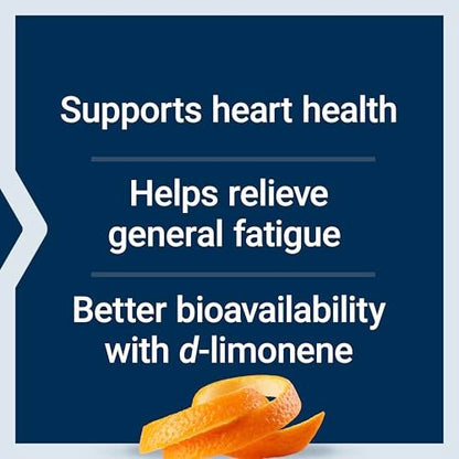Life Extension Super-Absorbable CoQ10 (Ubichinon) mit d-Limonen – Herzgesundheit, Müdigkeit, oxidativer Stress – 50 mg, 60 Softgels