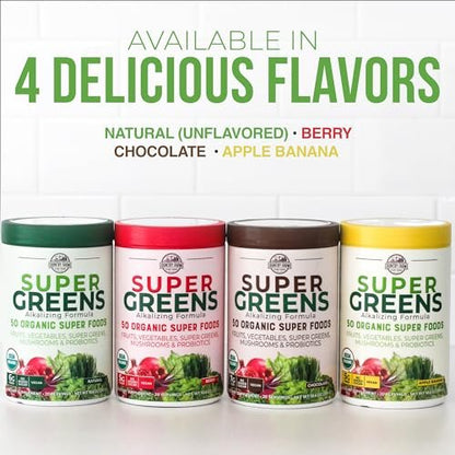 Country Farms Organic Super Greens Natural Flavor – 50 organische Superfoods, Ballaststoffe, USDA Bio-Getränkemischung, 6g Ballaststoffe