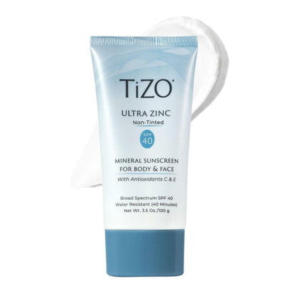 TiZO Ultra Zinc Sonnenschutz SPF 40 – Nicht getöntes Breitband UVA/UVB-Sonnenschutzmittel mit 20% Zinkoxid für Gesicht und Körper – 100 g
