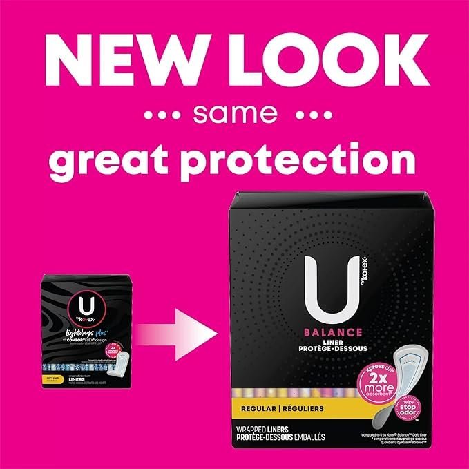 U by Kotex Balance Slipeinlagen, 40 Stück – Regulär, hautfreundlich & atmungsaktiv