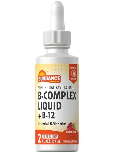 Sundance Sublingual Vitamin-B-Komplex mit B12, 2 Fl Oz - Beeren-Geschmack, Vegetarisch, Nicht-GVO, Glutenfrei