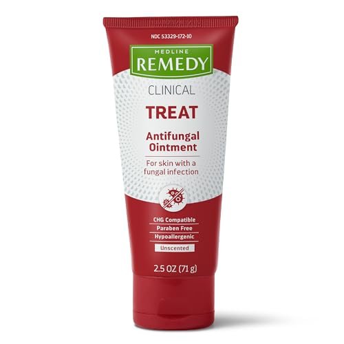 Medline Remedy Antimykotische Salbe, 2,5 oz – Wirksame Behandlung gegen Fußpilz und Ringelflechte, Einzeltube