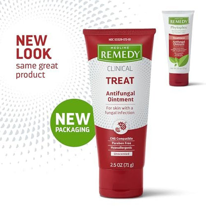 Medline Remedy Antimykotische Salbe, 2,5 oz – Wirksame Behandlung gegen Fußpilz und Ringelflechte, Einzeltube