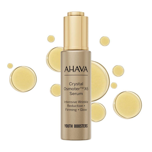 AHAVA Crystal Osmoter X6 Serum – Revolutionärer Jugendbooster & intensive Faltenreduktion für einen jugendlichen Glow und straffe Haut, angereichert mit exklusiver Mischung aus Dead Sea Osmoter & Jojobaöl, 30 ml