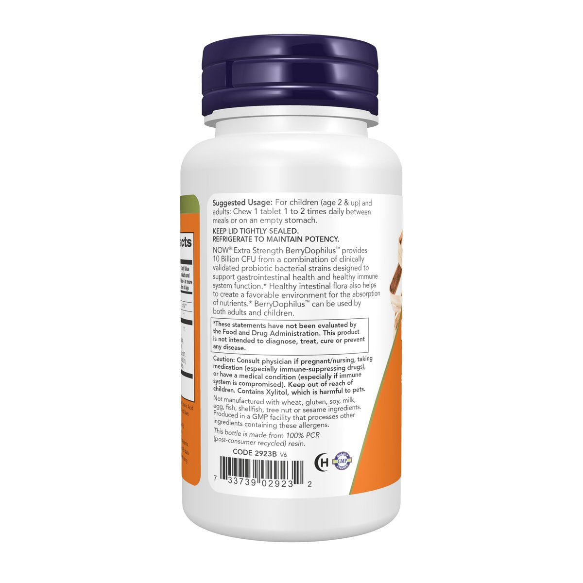 NOW Foods BerryDophilus™ – 10 probiotische Stämme, extra stark, für Erwachsene und Kinder, 50 Kautabletten