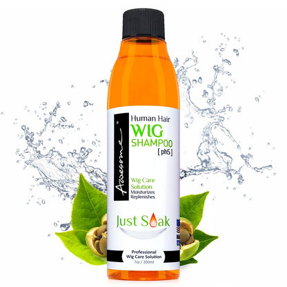 Awesome Human Hair Wig Shampoo, pH5, Pflege für Perücken, verleiht Fülle & Volumen, fördert Geschmeidigkeit und Glanz, entwirrt und erleichtert das Kämmen, sorgt für ein Frischegefühl (200 ml)
