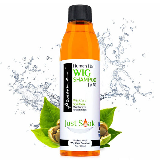 Awesome Human Hair Wig Shampoo, pH5, Pflege für Perücken, verleiht Fülle & Volumen, fördert Geschmeidigkeit und Glanz, entwirrt und erleichtert das Kämmen, sorgt für ein Frischegefühl (200 ml)