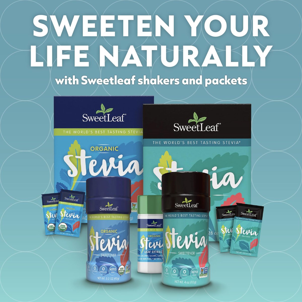 SweetLeaf Organic Stevia Pulver-Päckchen – Null Kalorien Süßstoff mit Stevia-Blatt-Extrakt, ohne künstliche Süßstoffe, zuckerfrei, keto-freundlich, nicht-GVO, glutenfrei – 70 Päckchen (Packung mit 1)
