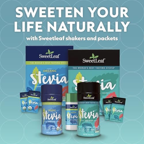 SweetLeaf Organic Stevia Pulver-Päckchen – Null Kalorien Süßstoff mit Stevia-Blatt-Extrakt, ohne künstliche Süßstoffe, zuckerfrei, keto-freundlich, nicht-GVO, glutenfrei – 70 Päckchen (Packung mit 1)