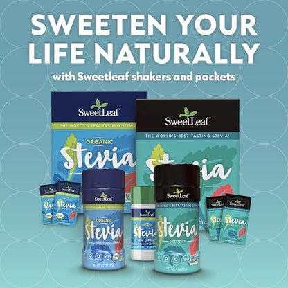 SweetLeaf Organic Stevia Pulver-Päckchen – Null Kalorien Süßstoff mit Stevia-Blatt-Extrakt, ohne künstliche Süßstoffe, zuckerfrei, keto-freundlich, nicht-GVO, glutenfrei – 70 Päckchen (Packung mit 1)