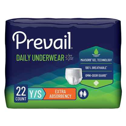 Prevail Inkontinenz Slip für Männer & Frauen, maximale Saugfähigkeit, Jugend/Klein, 22 Stück