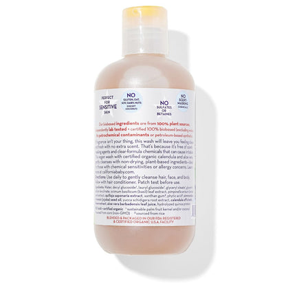 California Baby Shampoo + Body Wash | Super Sensitive Unscented | Sanfte Kinderpflege für Kids + Teens | 100% pflanzlich | Hypoallergen | 8,5 oz