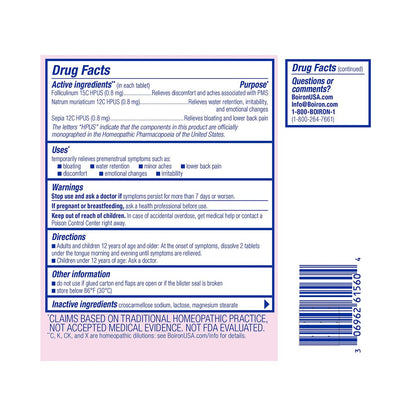 Boiron Cyclease PMS Linderung Tabletten – 60 Stück | Symptome wie Blähungen, Schmerzen, Stimmungsschwankungen und Reizbarkeit