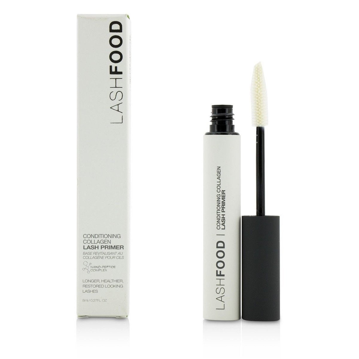 LashFood Conditionierender Collagen-Faser-Primer | Wimpernverlängerer & verdickendes Serum mit Collagen, Nano-Peptid-Komplex, Panthenol – für federleichte, volle, lange Wimpern – 0,27 fl oz