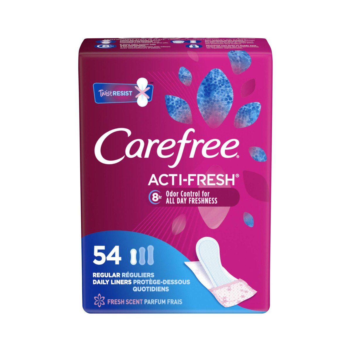 Carefree Acti-Fresh Body Shaped Slipeinlagen, frischer Duft, 54 Stück (1 Packung)