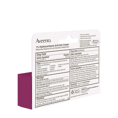 Aveeno Maximum Strength 1% Hydrocortison Anti-Juckreiz Creme mit Triple Oat, Aloe & Vitamin E – Linderung bei Ekzemen, Psoriasis, Insektenstichen, Giftefeu, Gifteiche & Waschmitteln, 28 g