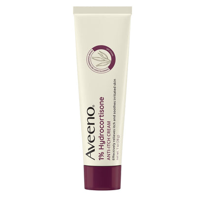 Aveeno Maximum Strength 1% Hydrocortison Anti-Juckreiz Creme mit Triple Oat, Aloe & Vitamin E – Linderung bei Ekzemen, Psoriasis, Insektenstichen, Giftefeu, Gifteiche & Waschmitteln, 28 g