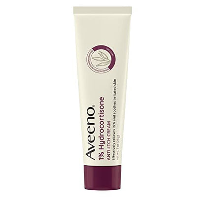 Aveeno Maximum Strength 1% Hydrocortison Anti-Juckreiz Creme mit Triple Oat, Aloe & Vitamin E – Linderung bei Ekzemen, Psoriasis, Insektenstichen, Giftefeu, Gifteiche & Waschmitteln, 28 g