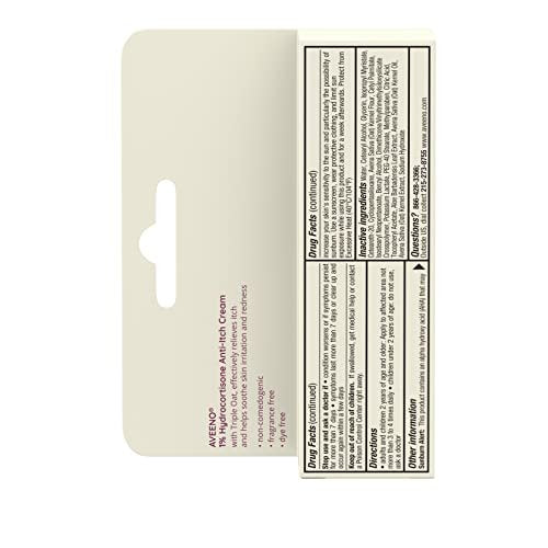 Aveeno Maximum Strength 1% Hydrocortison Anti-Juckreiz Creme mit Triple Oat, Aloe & Vitamin E – Linderung bei Ekzemen, Psoriasis, Insektenstichen, Giftefeu, Gifteiche & Waschmitteln, 28 g
