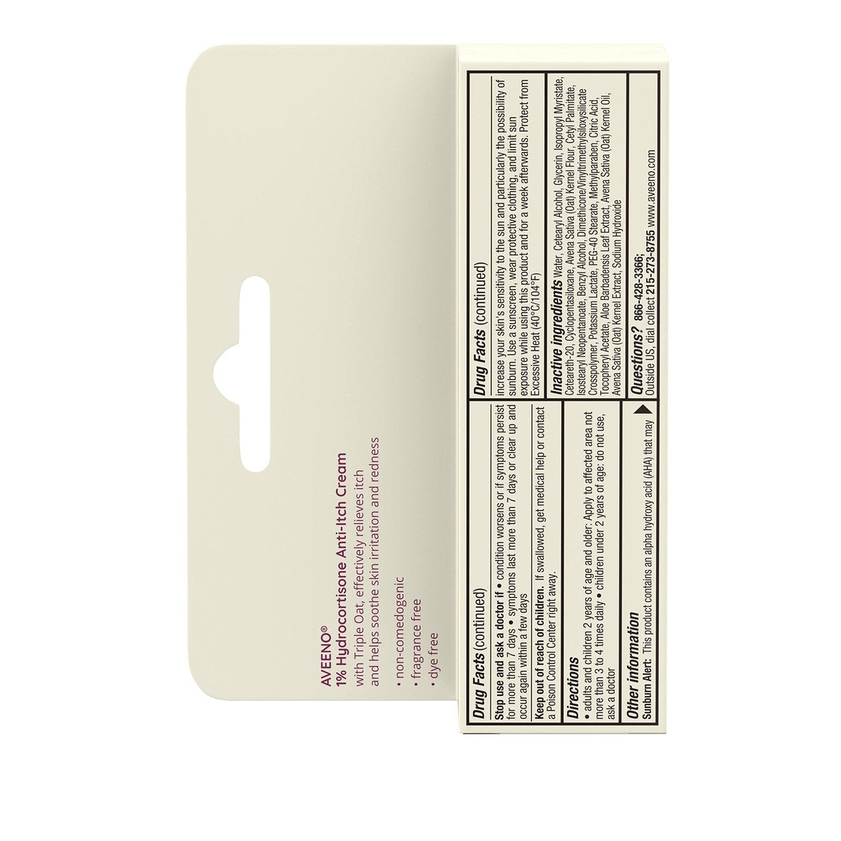 Aveeno Maximum Strength 1% Hydrocortison Anti-Juckreiz Creme mit Triple Oat, Aloe & Vitamin E – Linderung bei Ekzemen, Psoriasis, Insektenstichen, Giftefeu, Gifteiche & Waschmitteln, 28 g