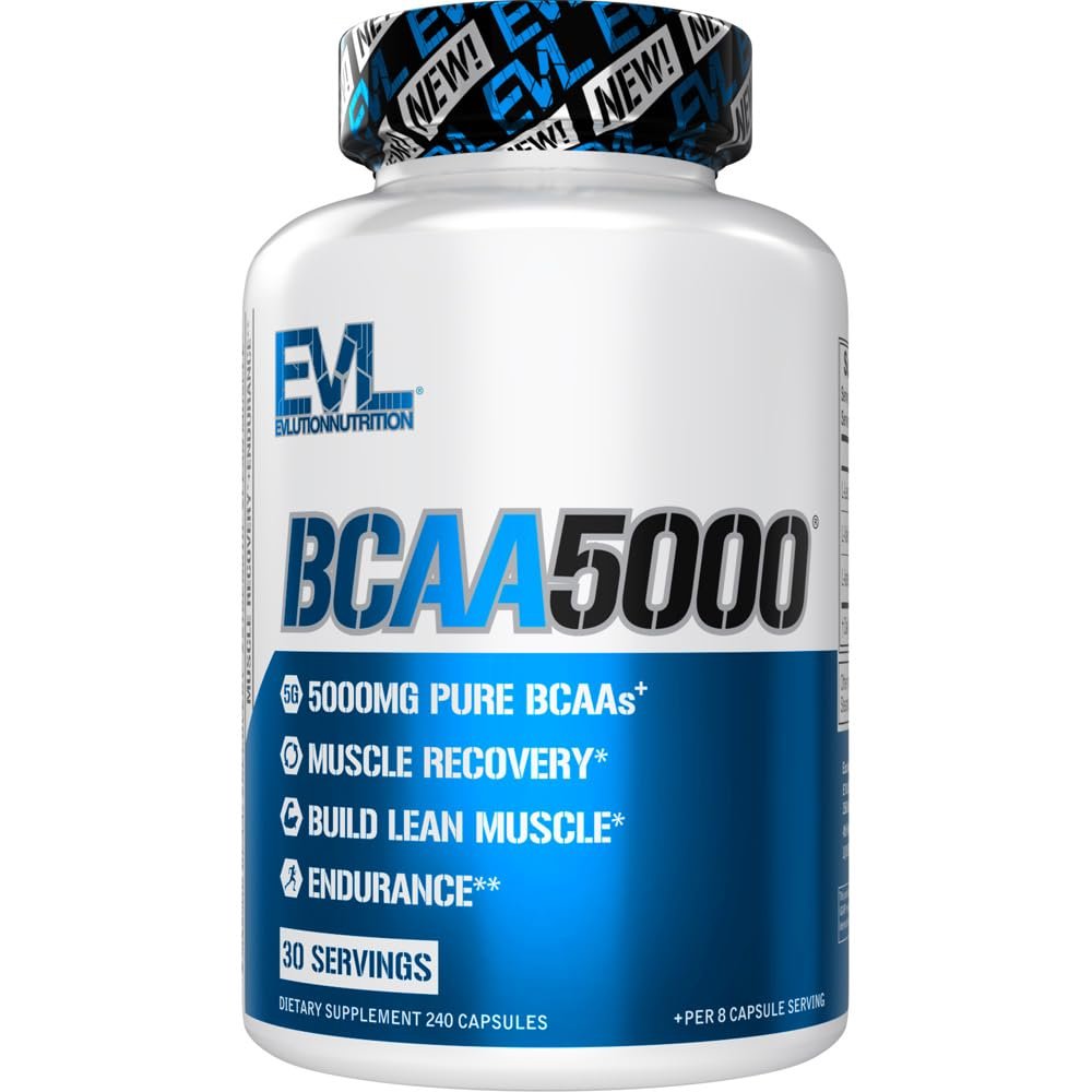 EVL BCAA5000 2:1:1 Kapseln – 240 Stück für Muskelaufbau & Regeneration nach dem Training