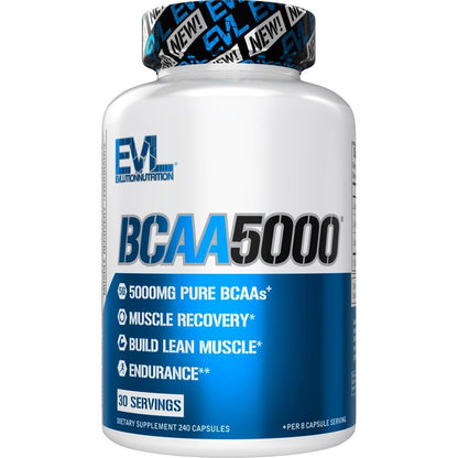 EVL BCAA5000 2:1:1 Kapseln – 240 Stück für Muskelaufbau & Regeneration nach dem Training