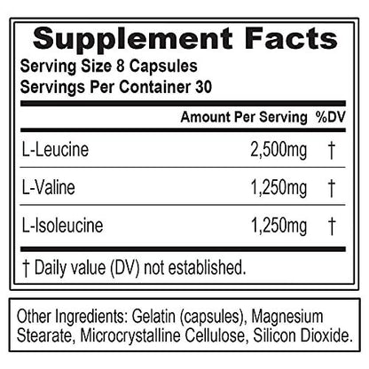 EVL BCAA5000 2:1:1 Kapseln – 240 Stück für Muskelaufbau & Regeneration nach dem Training
