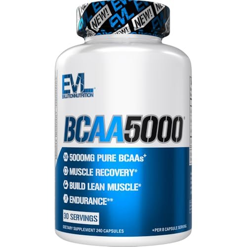 EVL BCAA5000 2:1:1 Kapseln – 240 Stück für Muskelaufbau & Regeneration nach dem Training
