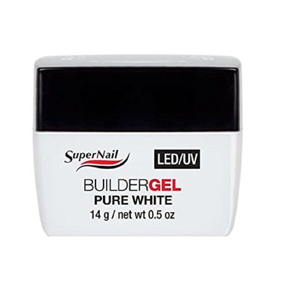 Supernail Reines Weißes LED/UV Aufbau-Gel – 0,5 Fl Oz für perfekte Nail-Art
