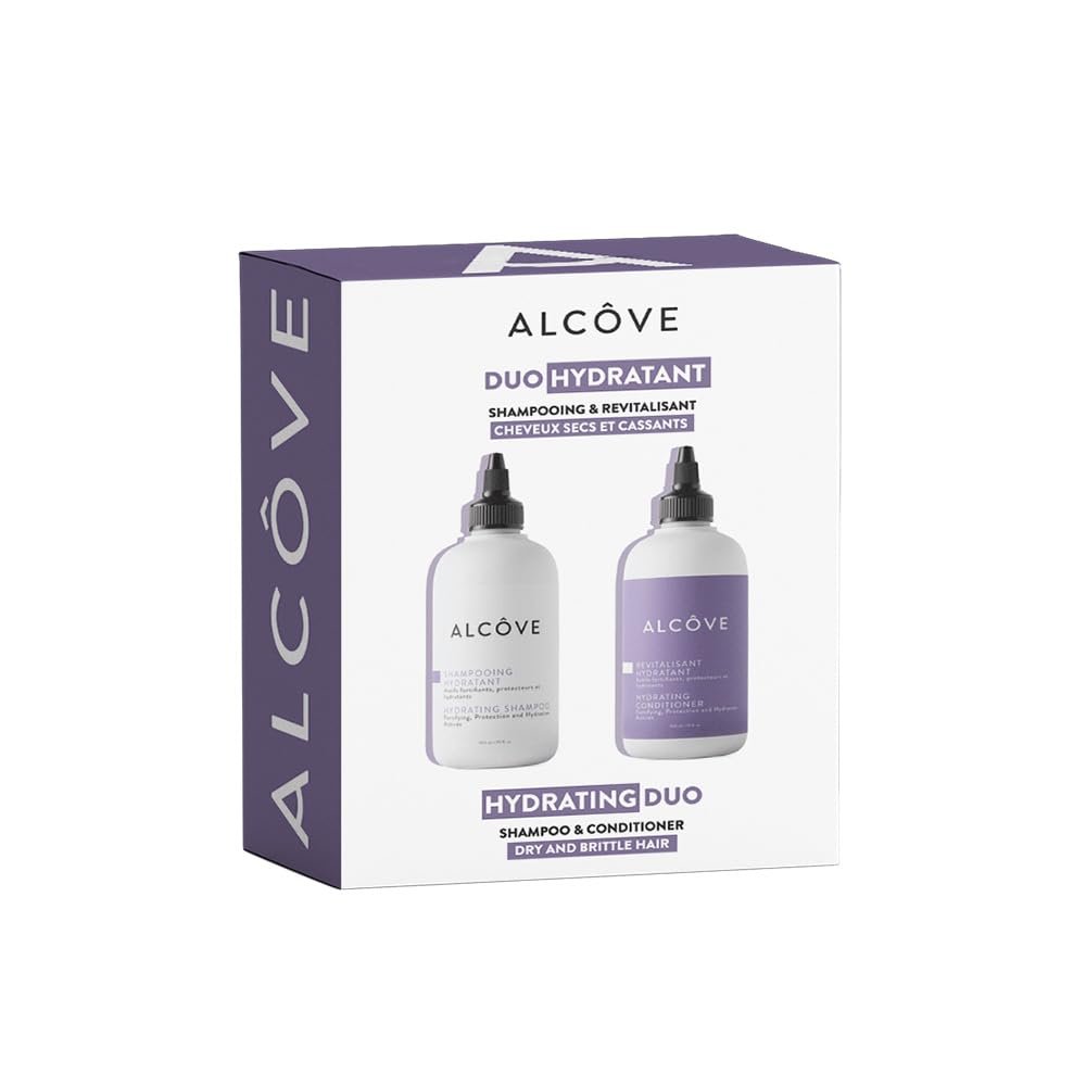 Alcôve Feuchtigkeitsspendendes Shampoo & Conditioner Duo für alle Haartypen – Sulfatfrei, mit Nachtkerzenöl, Mangoextrakt & Arganöl – Anti-Frizz, Farbschutz – 2x 295 ml