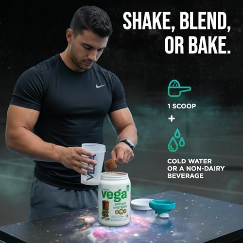Vega Premium Protein + Supergreens, Schokolade – 20g veganes Protein, laktose- & glutenfrei, 544 g (16 Portionen)