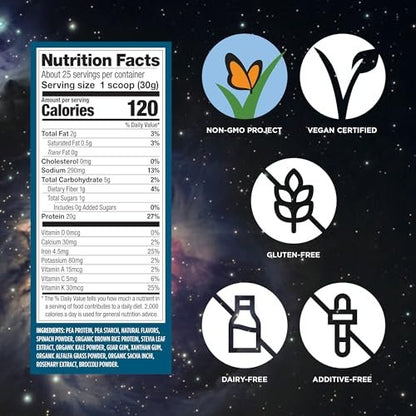 Vega Premium Protein + Supergreens, Schokolade – 20g veganes Protein, laktose- & glutenfrei, 544 g (16 Portionen)