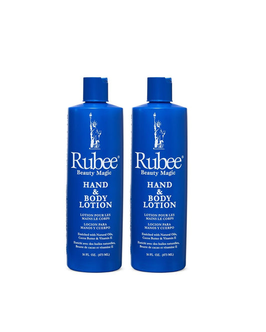 RUBEE Körper- & Handlotion – 2er-Pack, nicht fettende Lotion für Frauen & Männer – 16 oz Kakaobutterlotion für extrem trockene Haut – Vitamin E Feuchtigkeitscreme