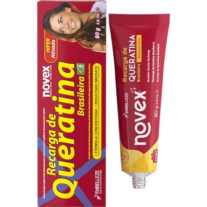 Novex Keratin Recharge Leave-in Conditioner – Rekonstruktives Keratin, Frizz-Kontrolle & Reparatur für geschädigtes Haar (2er-Pack, 1,4 Unzen)
