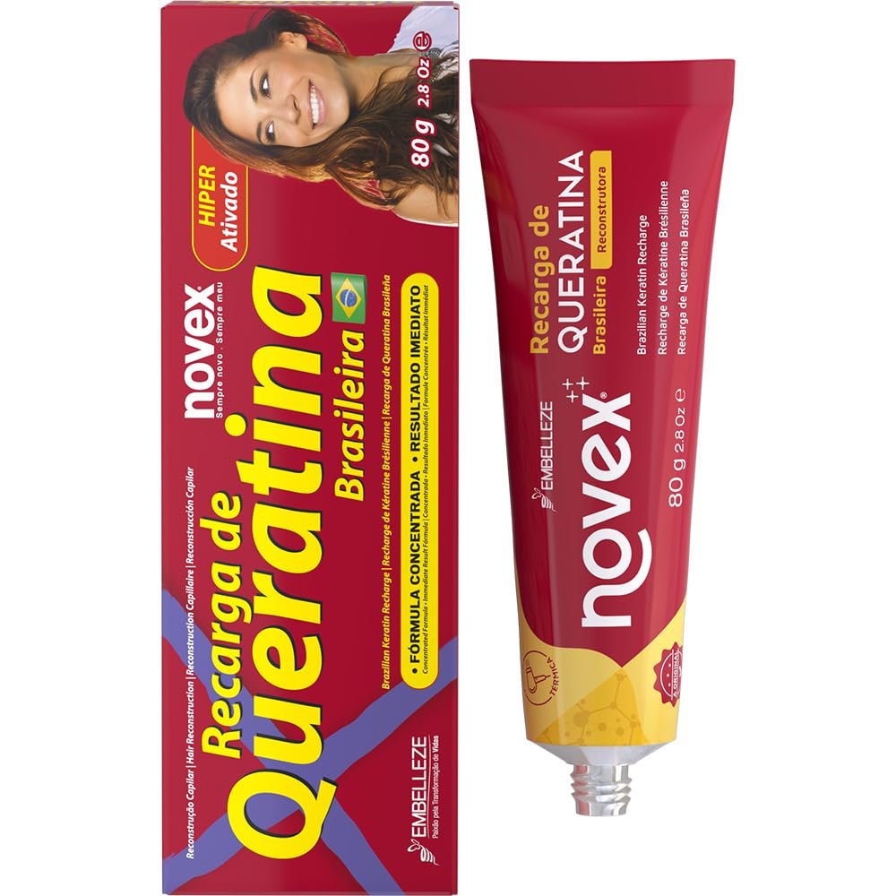 Novex Keratin Recharge Leave-in Conditioner – Rekonstruktives Keratin, Frizz-Kontrolle & Reparatur für geschädigtes Haar (2er-Pack, 1,4 Unzen)