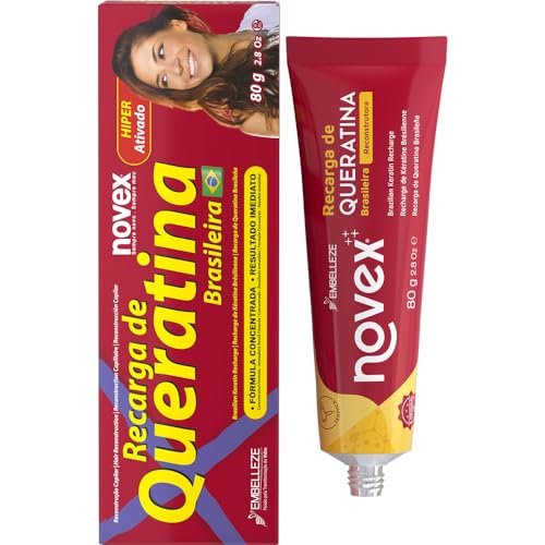 Novex Keratin Recharge Leave-in Conditioner – Rekonstruktives Keratin, Frizz-Kontrolle & Reparatur für geschädigtes Haar (2er-Pack, 1,4 Unzen)
