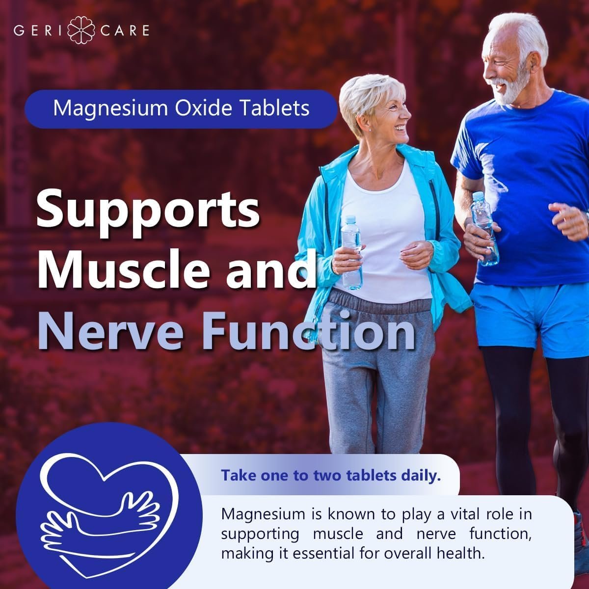 GeriCare Magnesiumoxid-Präparat – 240 mg elementares Magnesium, 120 Tabletten, essentieller Mineralstoff zur Unterstützung der Gefäßgesundheit, Knochenstärke und Muskelfunktion (3er-Pack)