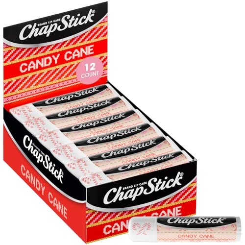 ChapStick Lippenbalsam im Mehrpack, Candy Cane (12 Sticks) – Frischer & Minziger Lippenpflegestift, Geschenkidee, je 0,15 Unzen